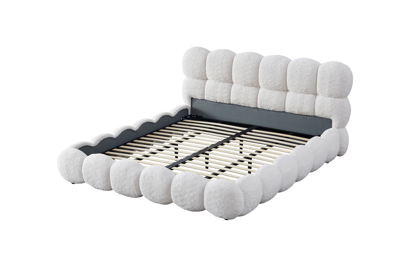 Coco White Alpaca Queen Platform Bed B195