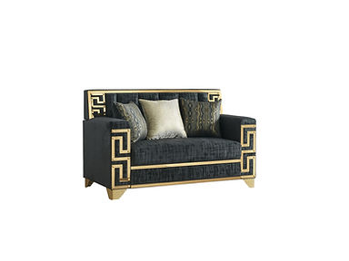 Hira Black/Gold Sofa and Loveseat S3700