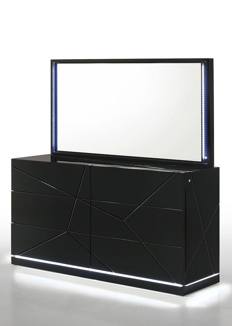 Naomi Black LED Bedroom Set B87