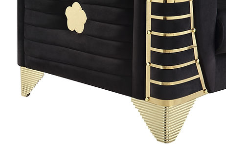 Donovan Black/Gold Sectional S4020