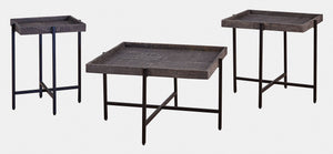 Piperlyn Dark Brown 3pc Coffee Table Set T218
