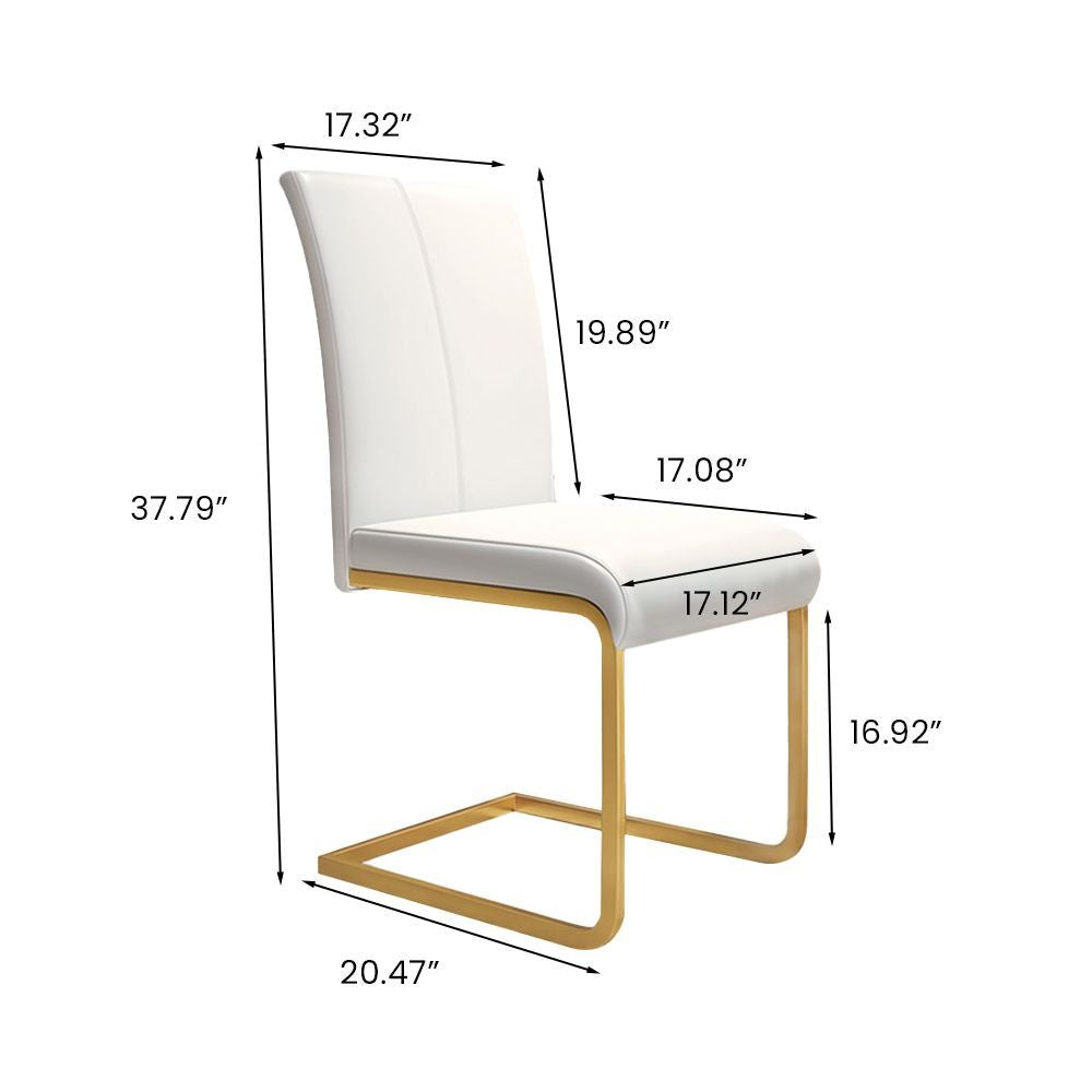 Uno White PU/Gold Chair