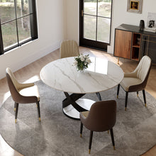 Load image into Gallery viewer, Brooks&amp;Serapion White 5pc Dining Room Set (Sintered Stone)