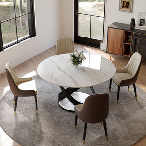 Brooks&Serapion White 5pc Dining Room Set (Sintered Stone)