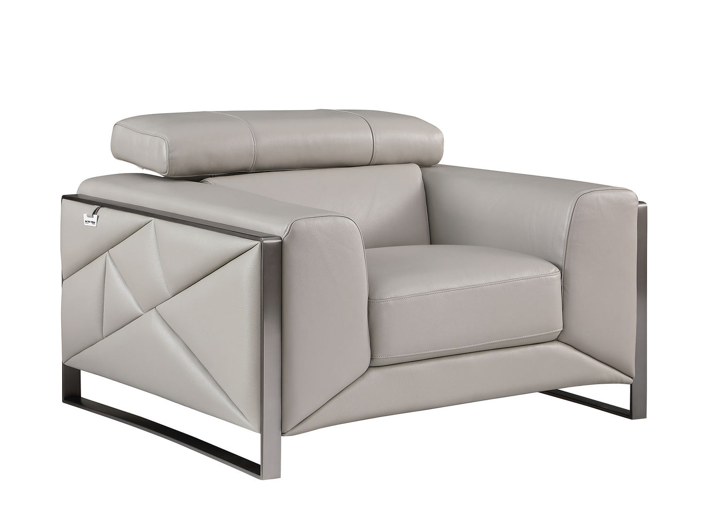 Giorgio Grey Italian Leather Sofa and Loveseat MI-989