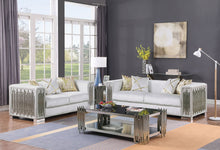 Load image into Gallery viewer, Token White Velvet Sofa and Loveseat S6061