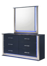 Load image into Gallery viewer, Aya Navy Blue LED Platform Bedroom Set B80