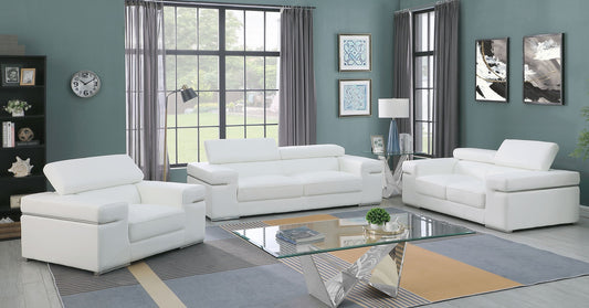 Soho White LEATHER MATCH Sofa and Loveseat S8020