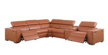 Load image into Gallery viewer, Picasso Carmel 2 POWER  Leather Match 6pc Sectional  MI631