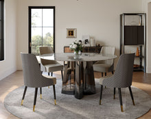 Load image into Gallery viewer, Luxe&amp;Rani Grey 5pc Dining Room Set  (Faux Marble)