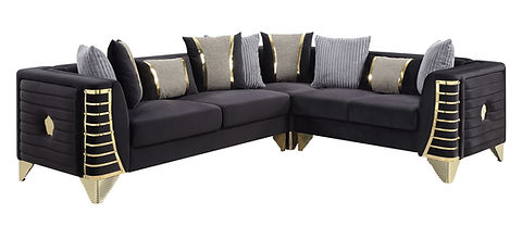 Donovan Black/Gold Sectional S4020