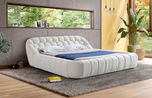 Bubbles White Teddy King Platform Bed B127