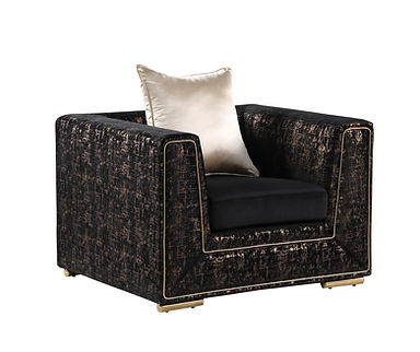 Konya Black/Gold Fabric Sofa and Loveseat S1500