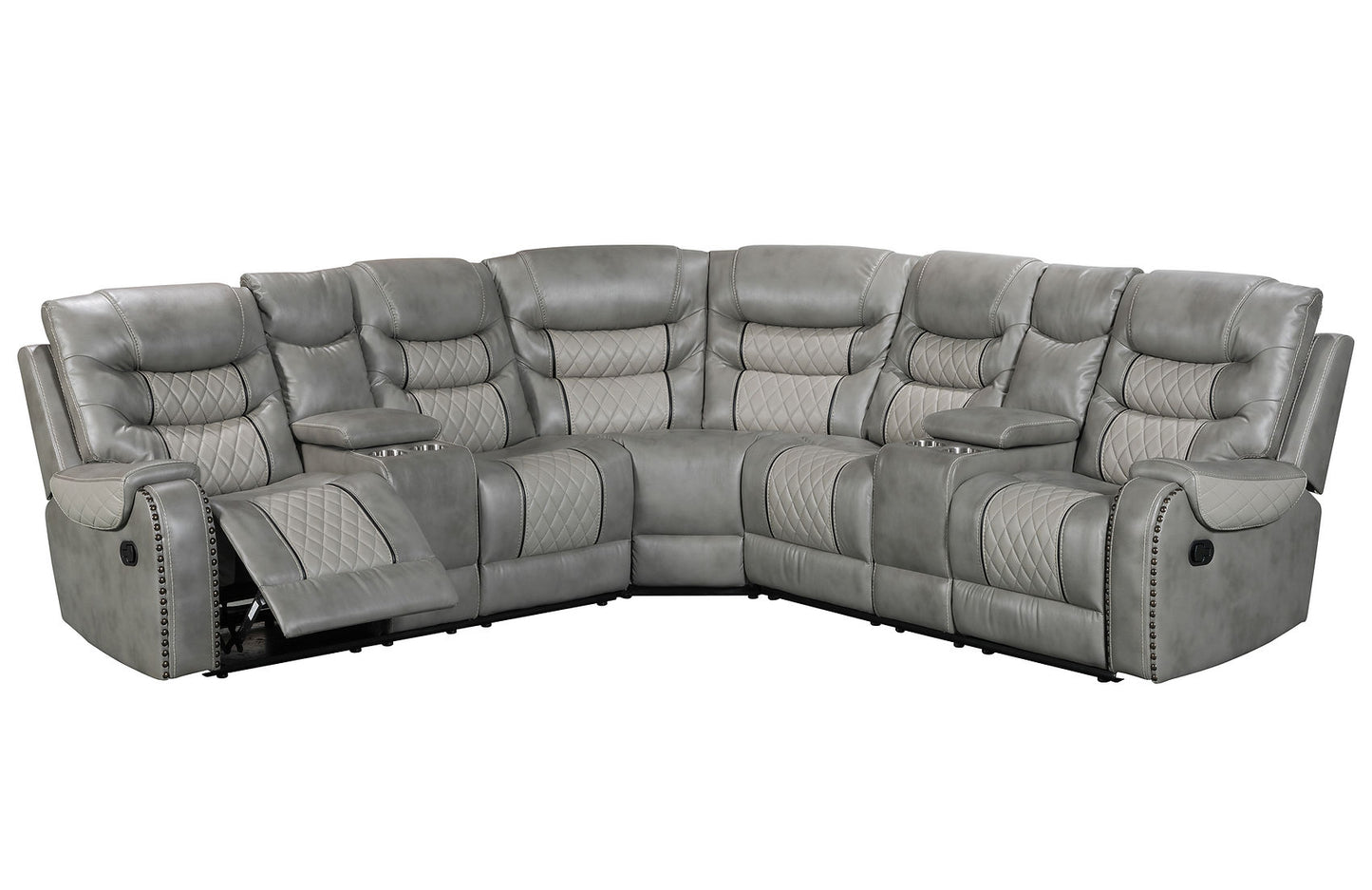 Phoenix 2Tone Grey Reclining Sectional S1987