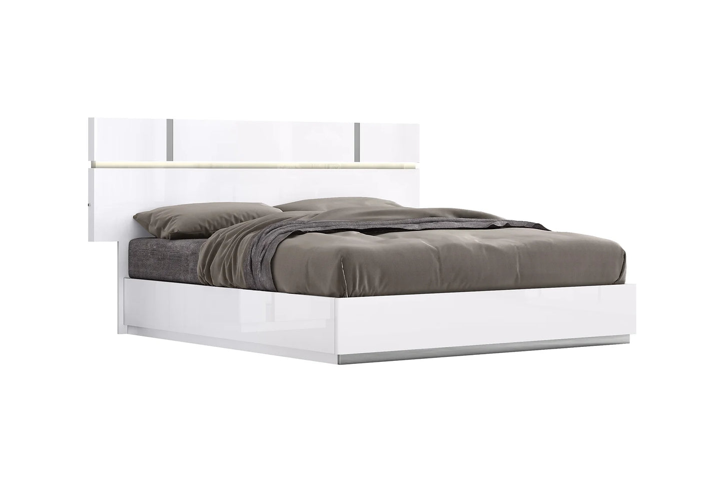 Chloe Collection White Platform Italian Bedroom Set B82