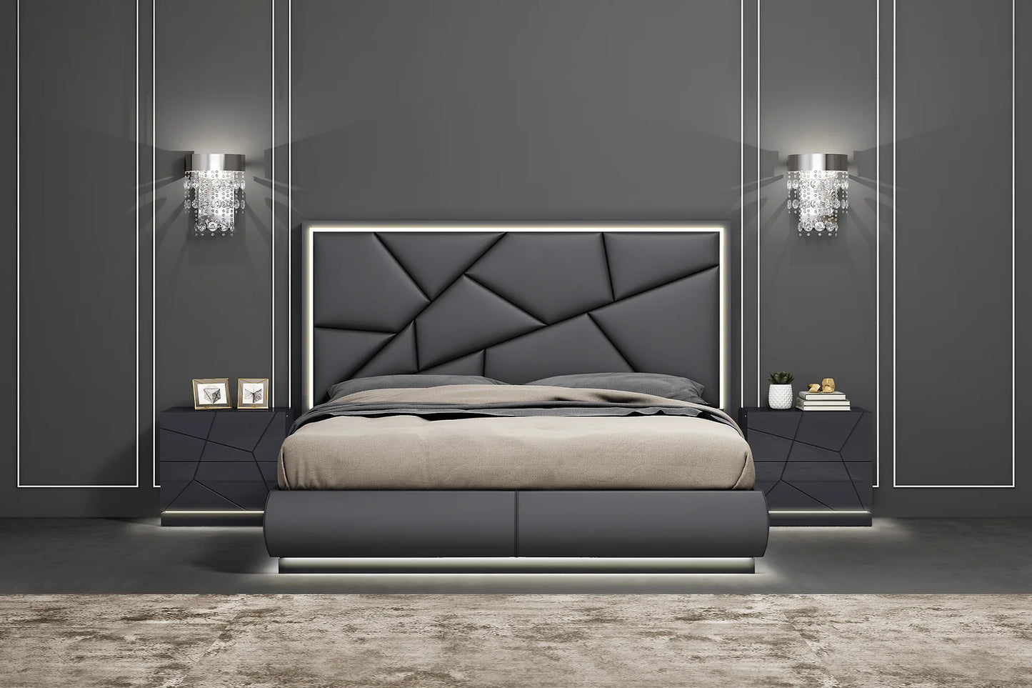 Zoe Collection Graphite Italian Bedroom Set B89