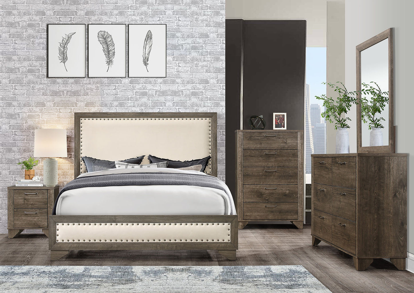 Sahara Beige/ Brown Platform Bedroom Set B8100