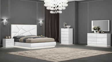 Lea Collection White LED Italian Bedroom Set B88