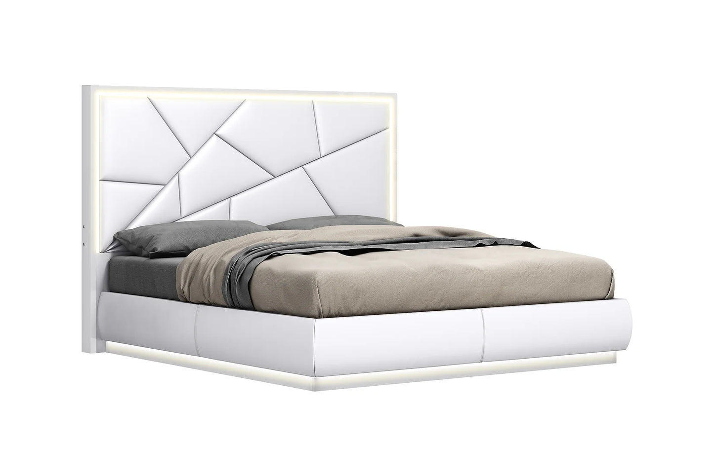 Lea Collection White LED Italian Bedroom Set B88