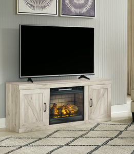 Bellaby Whitewash 60" TV Stand with Electric Fireplace EW0331-268