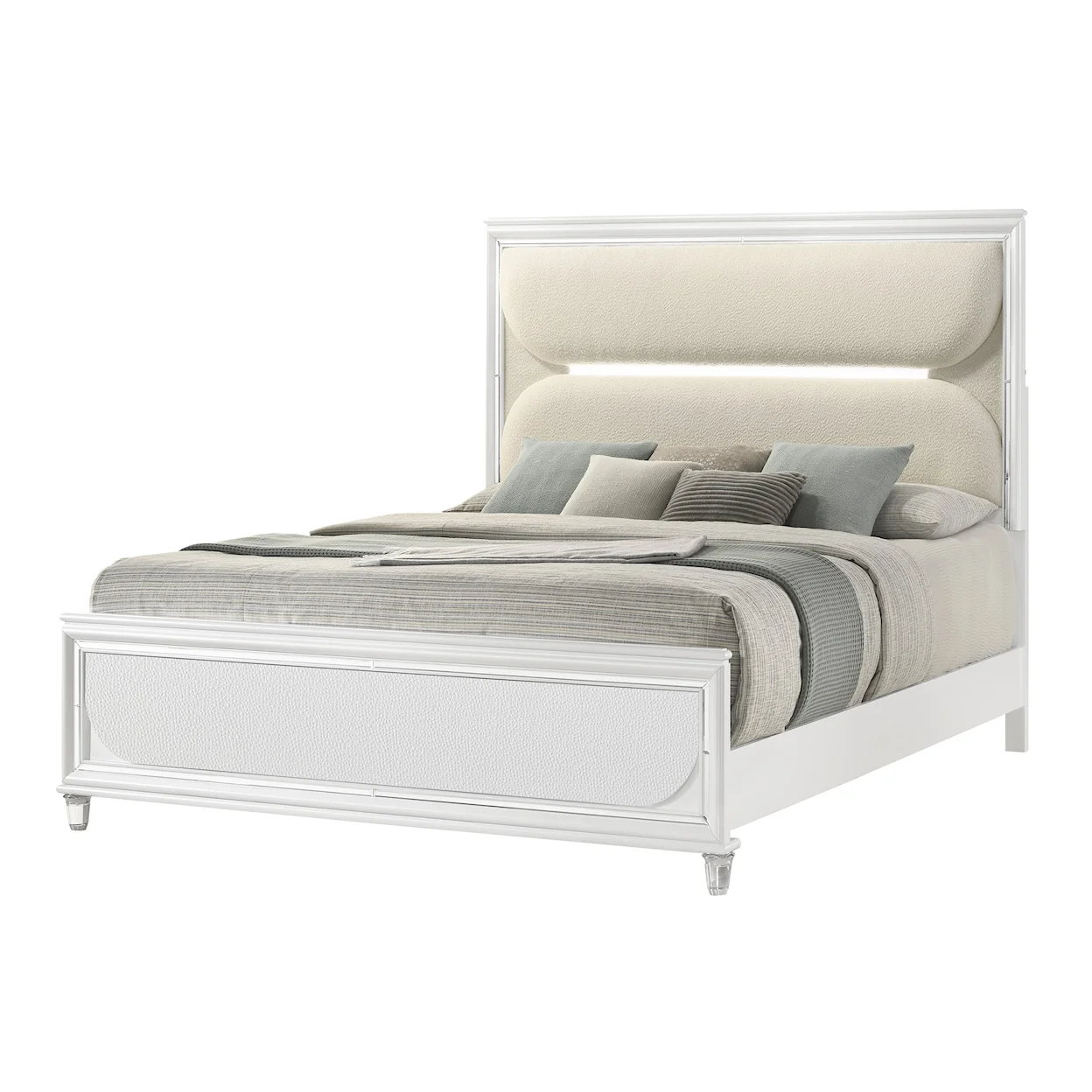 Eden White LED Panel Bedroom Set B7400