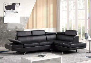 Moderno Black Leather Sectional