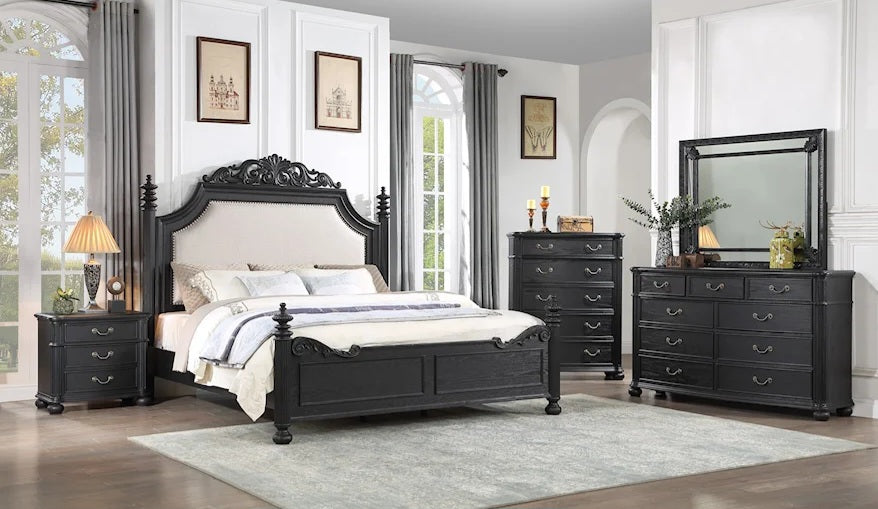 Kingsbury Black Finish Panel Bedroom Set B1130