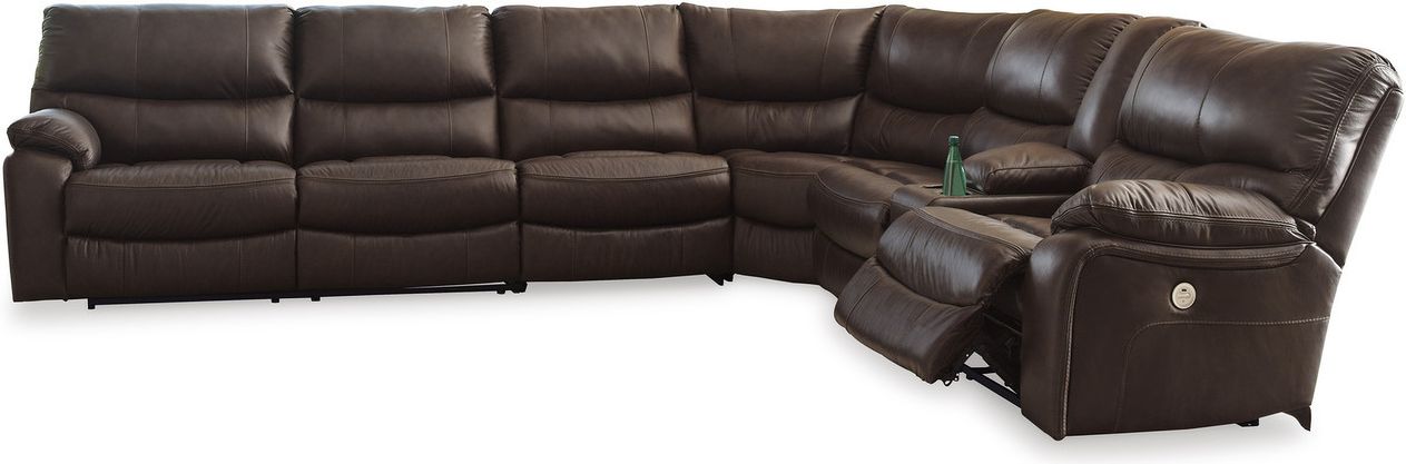 Family Circle Dark Brown 4pc RAF POWER Reclining Sectional