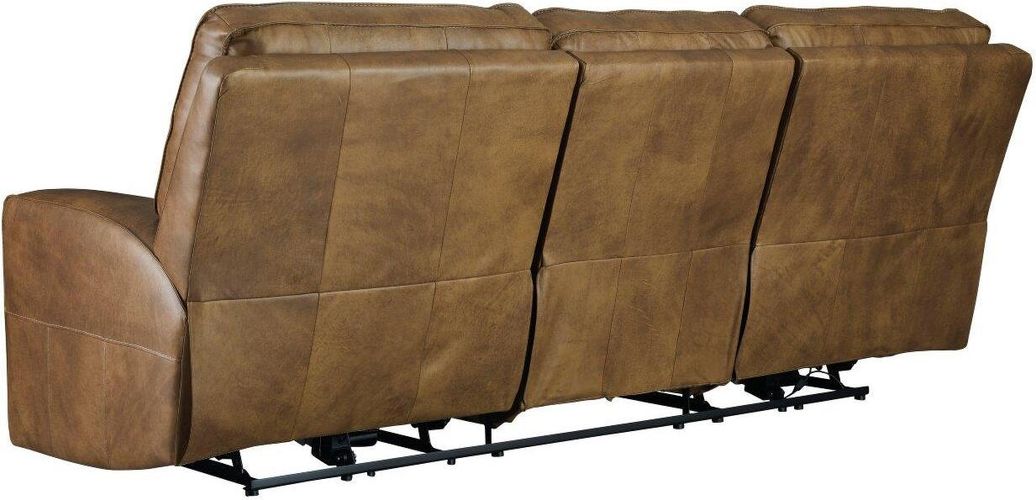 Game Plan Caramel GENUINE LEATHER/POWER Reclining Sofa and Loveseat U15206