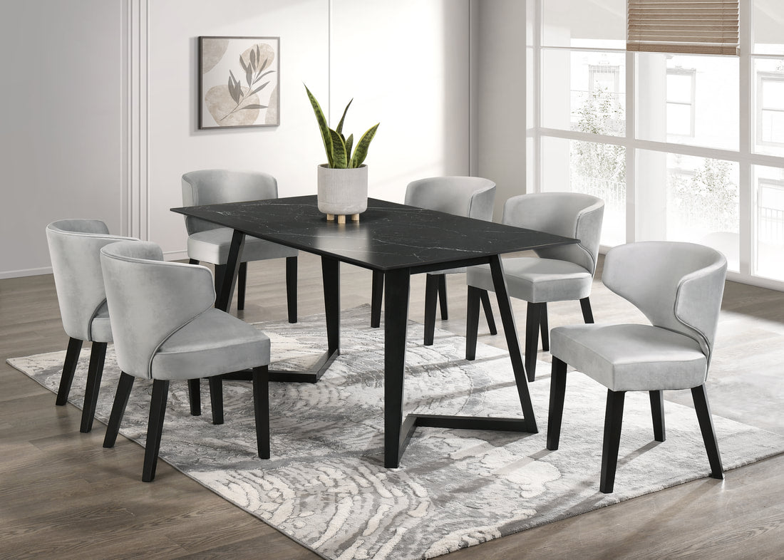 Hamilton Black/Gray 7pc Dining Room Set