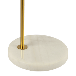 Haven Clear Glass Table Lamp, Gold Brush Metal and Marble Base, Button Control