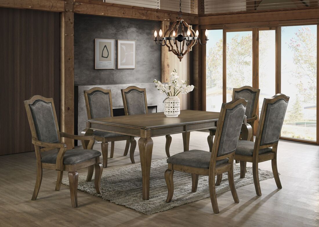 Houston Brown 7pc Dining Room Set