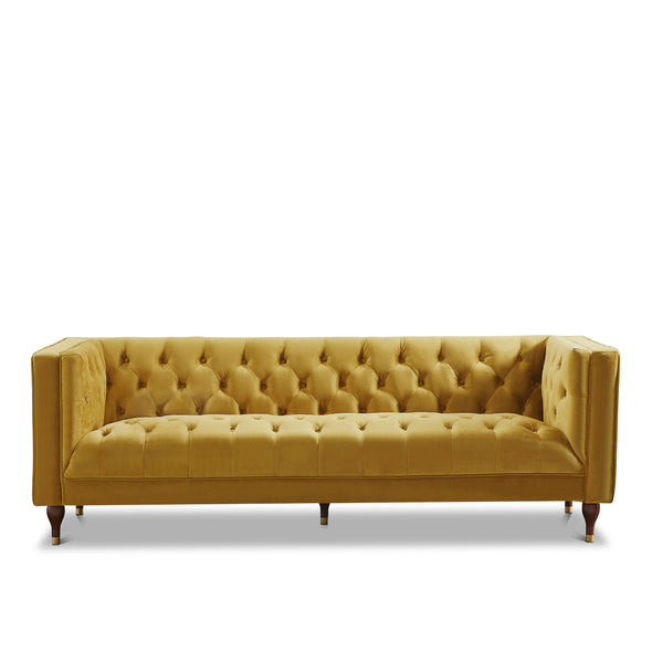 Evelyn 88" Yellow Luxury Chesterfield Sofa