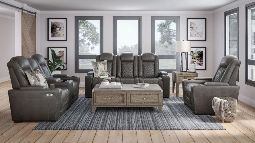 Hyllmont Gray POWER Reclining Sofa and Loveseat  93003