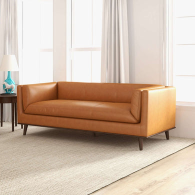 Cassidy Tan Genuine Leather Sofa Couch