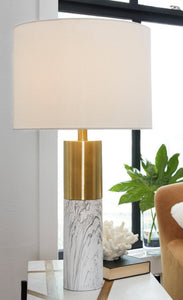Samney Gold Finish/White Table Lamp, (Set of 2)   L208394