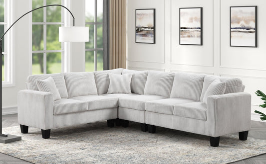 Logan Beige Fabric Reversible Sectional