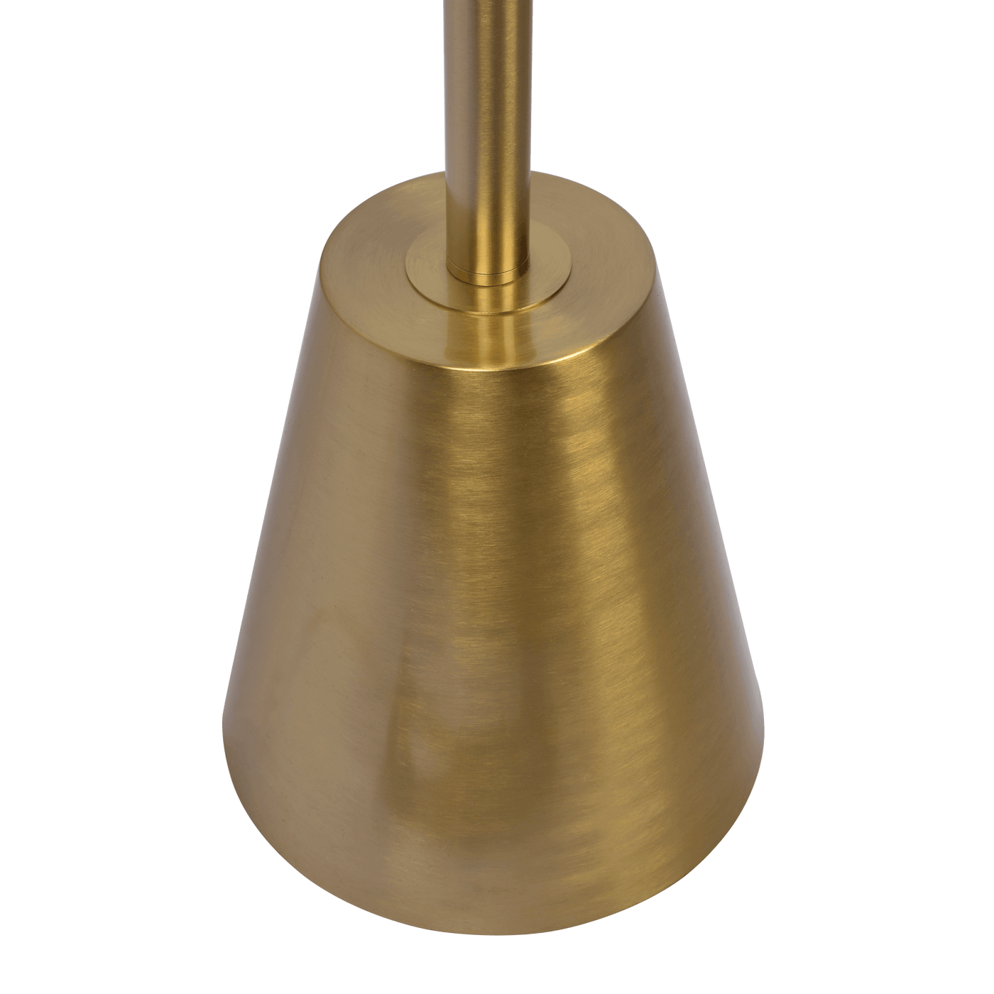 Lumina Brassed Gold Floor Lamp with Rotary Switch Triple Spots Metal Cone Base