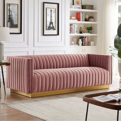 Manuel Luxury Pink Velvet Couch