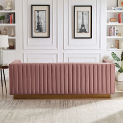 Manuel Luxury Pink Velvet Couch