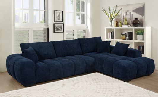 Manhattan 118"  Dark Blue Sectional