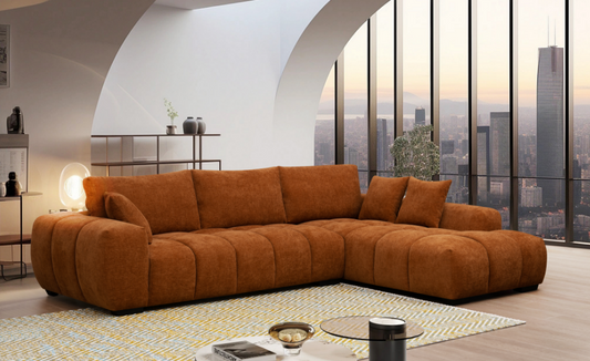 Manhattan 118"  Dark Orange Sectional