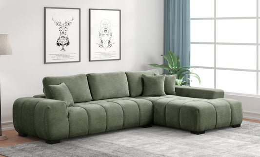 Manhattan 118" Green Fabric Sectional