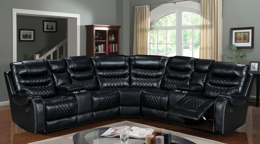 Martin 41 Black Reclining Sectional