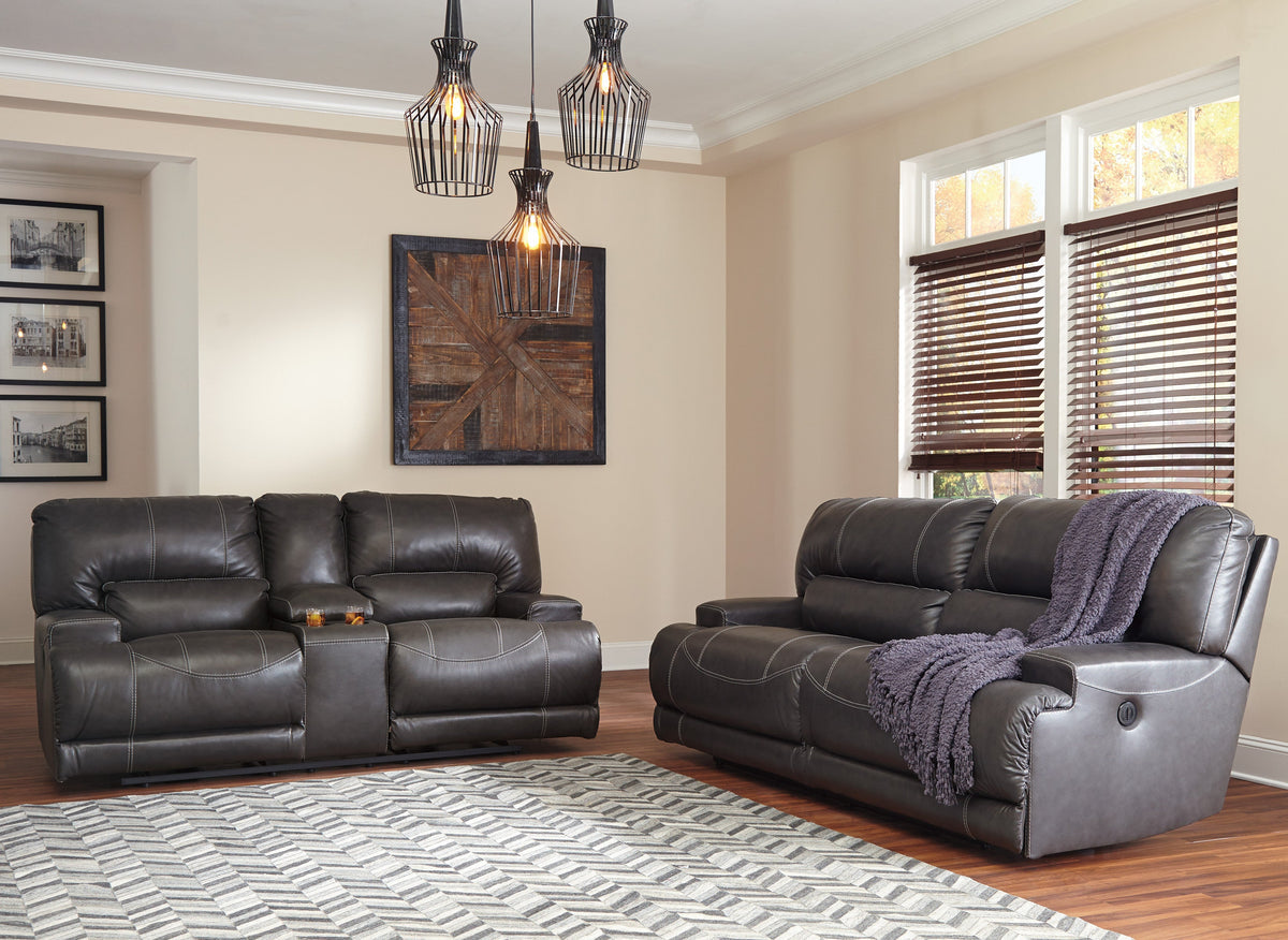 McCaskill Gray POWER Reclining Sofa and Loveseat U60900