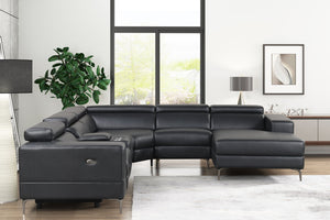 Milano Black POWER 6pc Reclining Sectional