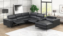 Load image into Gallery viewer, Milano Black POWER 6pc Reclining Sectional
