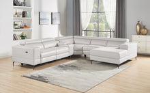 Load image into Gallery viewer, Milano White POWER 6pc Reclining Sectional