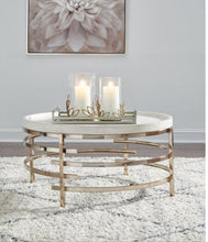 Load image into Gallery viewer, Montiflyn White/Gold Finish Coffee Table

T171
