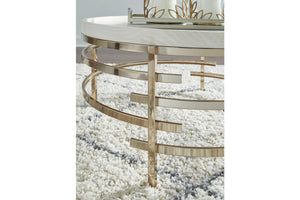 Montiflyn White/Gold Finish 3pc Coffee Table

Set
